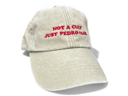 DARK CAP - kšiltovka NOT A CULT JUST PEDRO FANS / BÉŽOVÁ WASHED
