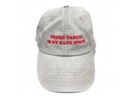 Dark cap - kšiltovka PEDRO PASCAL is my safe space / šedá washed
