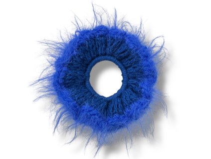 CARAMBOL TEXTURES háčkovaná scrunchie gumička - BLUE SKY