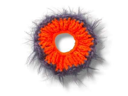 CARAMBOL TEXTURES háčkovaná scrunchie gumička - ORANGE VIBE