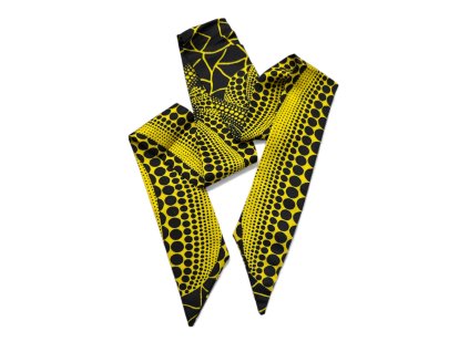 DARK saténový úzký šátek - YELLOW