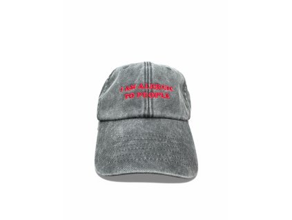 DARK CAP - kšiltovka I AM ALERGIC TO PEOPLE / ČERNÁ WASHED
