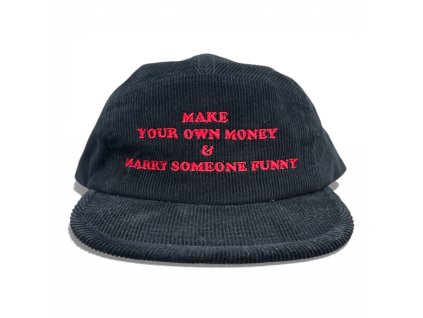 DARK CAP - kšiltovka 5 panel MAKE YOUR OWN MONEY / černá manšestr