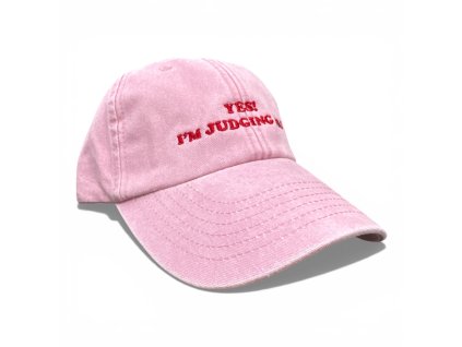 DARK CAP - kšiltovka YES! I´M JUDGING YOU / RŮŽOVÁ washed