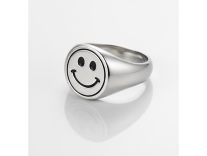 Stříbrný prsten z nerezové oceli s se smajlíkem / SMILE FACE