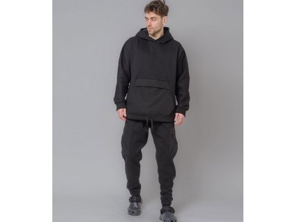 A_SSIMETRIA černá mikina s kapucí