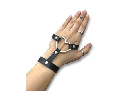 DARK koženkový náramek se srdcem