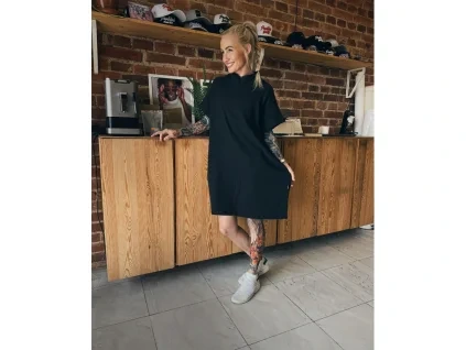 City Folklore Šaty Bar:Dot Crepe Black