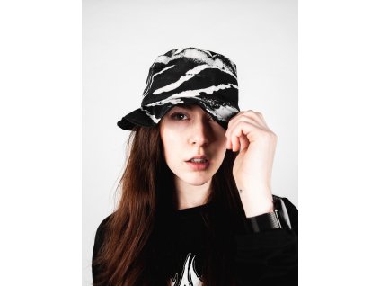 Princess Tiramisu bucket hat - oboustranný klobouk černý / žíhaný