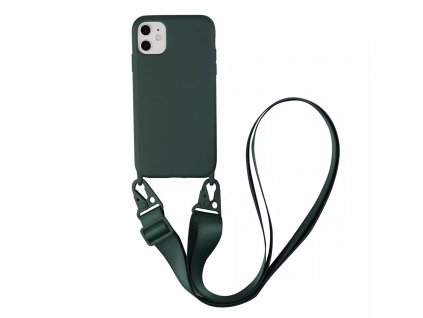 IPHONE Crossbody kryt / závěs na telefon s popruhem - temně zelená