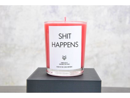 IRONIC CANDLES - sojová svíčka - SHIT HAPPENS