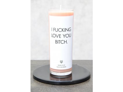 IRONIC CANDLES svíčka - I FUCKING LOVE YOU BITCH / oranžová
