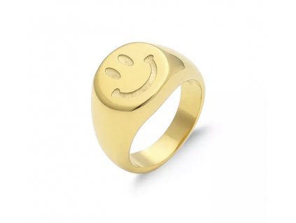 SMILEY FACE - zlatý prsten s motivem smajlíku
