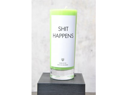 IRONIC CANDLES -  sójová svíčka/ SHIT HAPPENS / fresh laudry