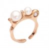 NOIR ŠPERKY pozlacený prsten tři perly - rose gold Ag 925/1000