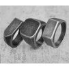 Prsten z matné antique nerez oceli - SIGN RING
