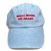 DARK CAP - kšiltovka SMALL BOOBS BIG HEART / světle modrá washed