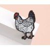 Pin / Brož Odznáček - slepice - WHITE CHICKEN