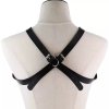 Harness - koženkové popruhy / body strap / bondage - BLACK WITH CIRCLE