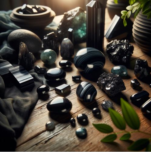 Černý minerální kámen