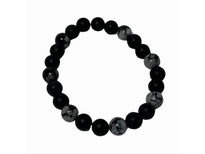 Náramek z minerálu - Onyx & Obsidián