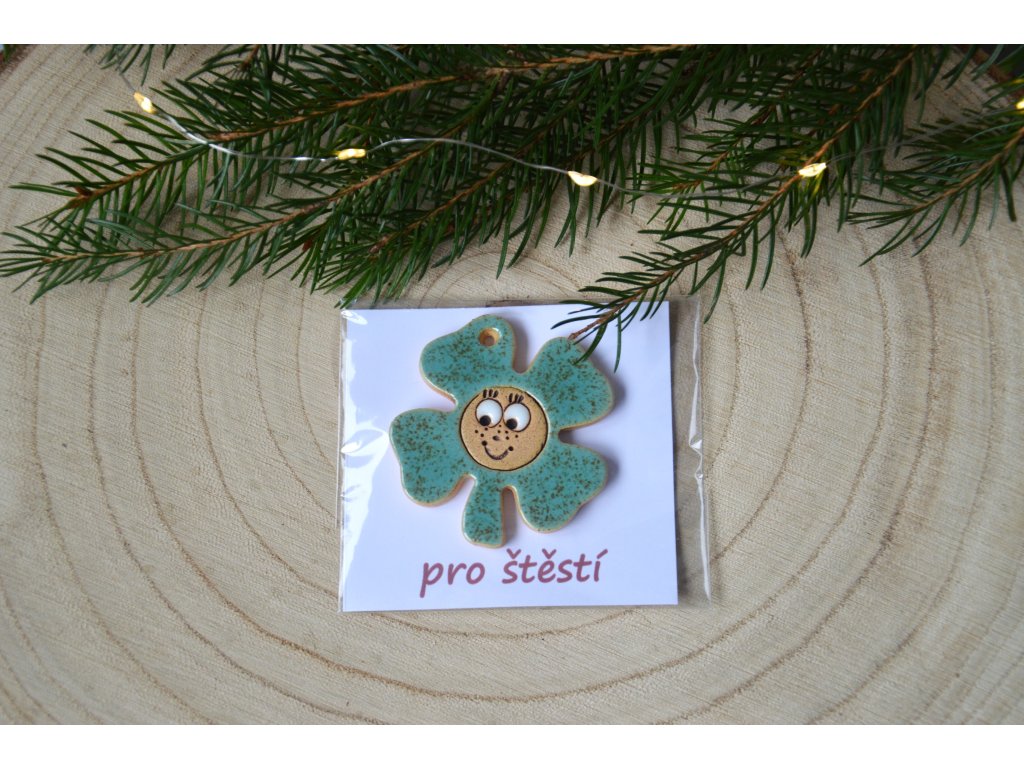 Keramický čtyřlístek pro štěstí