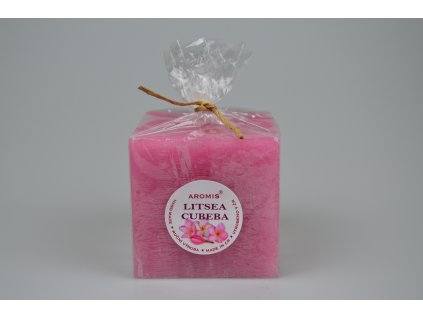 Svíčka Aromis kostka růžová - Litsea cubeba