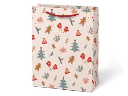Vánoční dárková taška vánoční motiv č.1 - 25x 19 cm