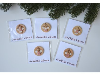 Keramický andílek - Andělské Vánoce růžové