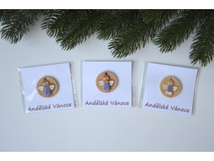 Keramický andílek - Andělské Vánoce modré
