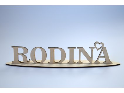 Dřevěný stojan s nápisem - Rodina