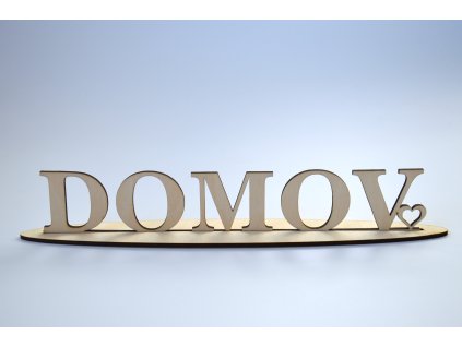 Dřevěný stojan s nápisem - Domov