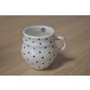 Ručně malovaný hrnek bucláček 0,2 l -  Bílý s puntíky