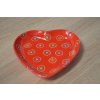 Miska srdíčko velká - Červená s květy