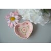 Miska srdíčko malé - Růžové s květy
