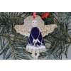 Keramický anděl vánoční - modrý malovaný