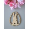Dřevěné vyřezávané velikonoční vajíčko - Zajíček se srdíčkem