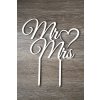 Dřevěný svatební zápich do dortu - Mr&Mrs