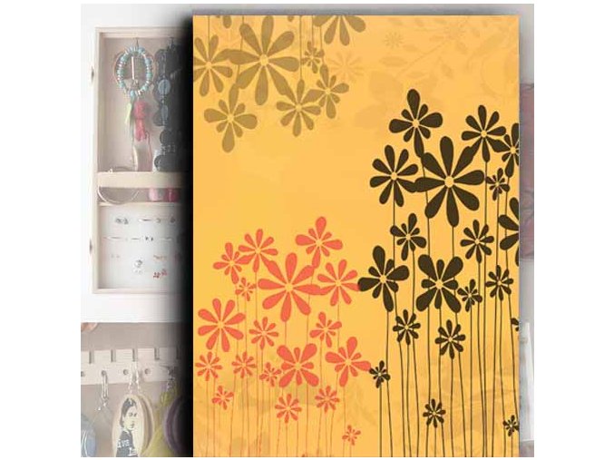 Organizer na šperky, oranžové květy