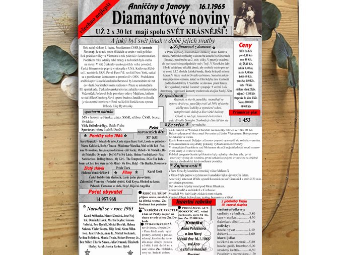 dárek k diamantové svatbě
