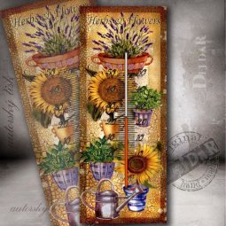 Retro pokojový teploměr, slunečnice