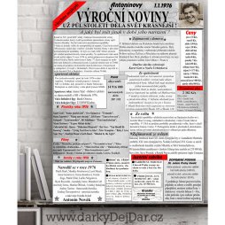 ORIGINÁLNÍ DÁREK K 50. NAROZENINÁM - OBRAZ - NOVINY ROČNÍK 1976