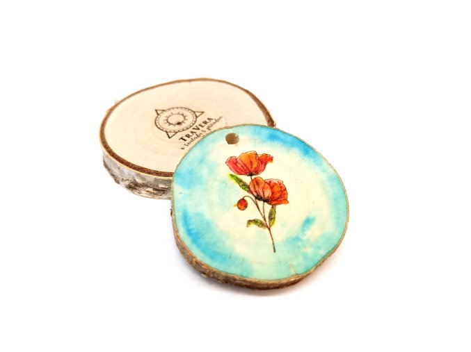 Dřevěný přívěsek kolečko