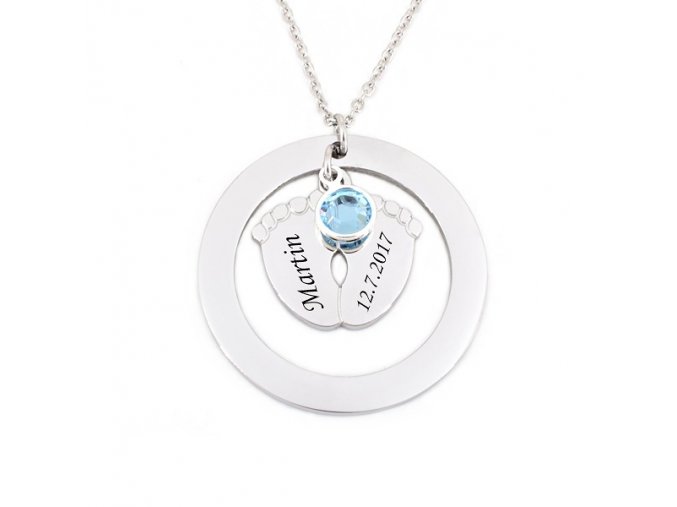 privesek detske nozicky deluxe circle swarovski krystal modry1x