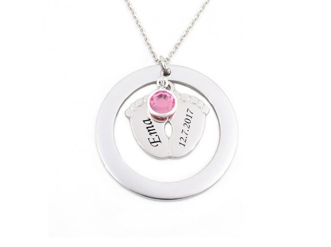 privesek detske nozicky deluxe circle swarovski krystal ruzovy1 (1)u