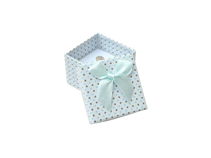 darkova krabicka na prsten bila sede a modre puntiky 076434 pd