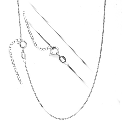 Stříbrný řetízek čtvercový s prodloužením 38+3 cm, 40+3 cm Délka: 40 cm