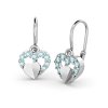 9072 1 detske nausnice z bileho zlata srdicka s modrymi zirkony a srdickem
