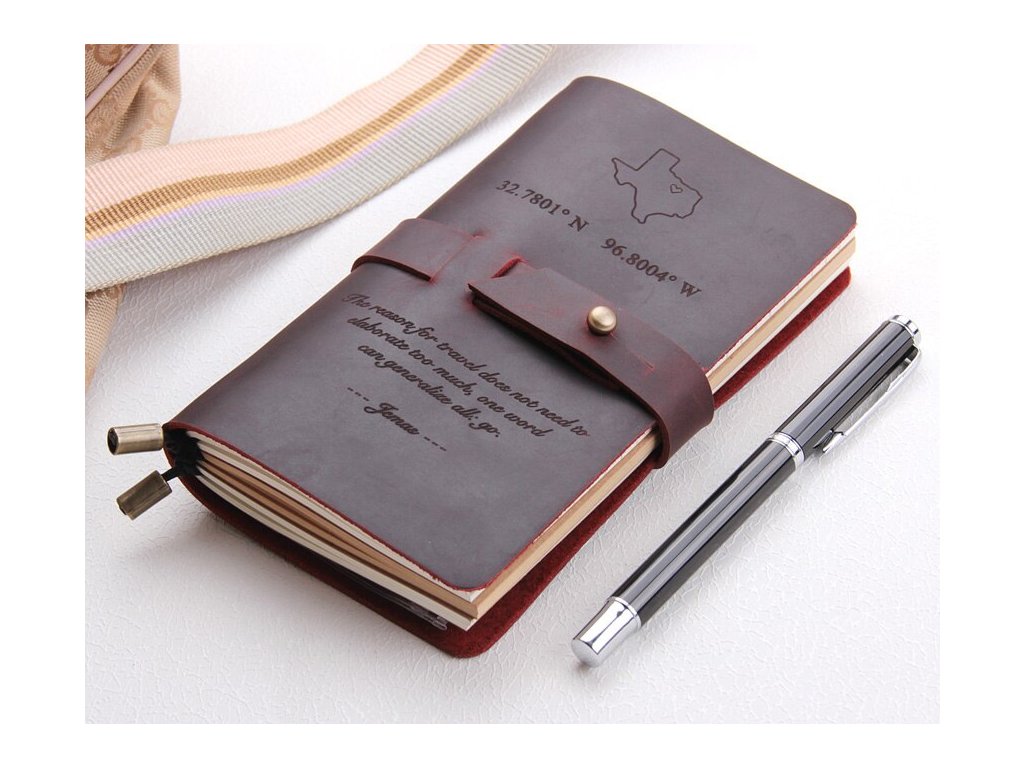 Ručně vyráběný kožený zápisník s vlastním textem nebo logem IV - Dárky od  srdce