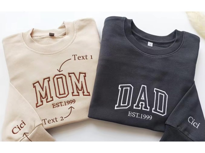 Personalizovaná Mikina "MOM" "DAD" - máma a táta